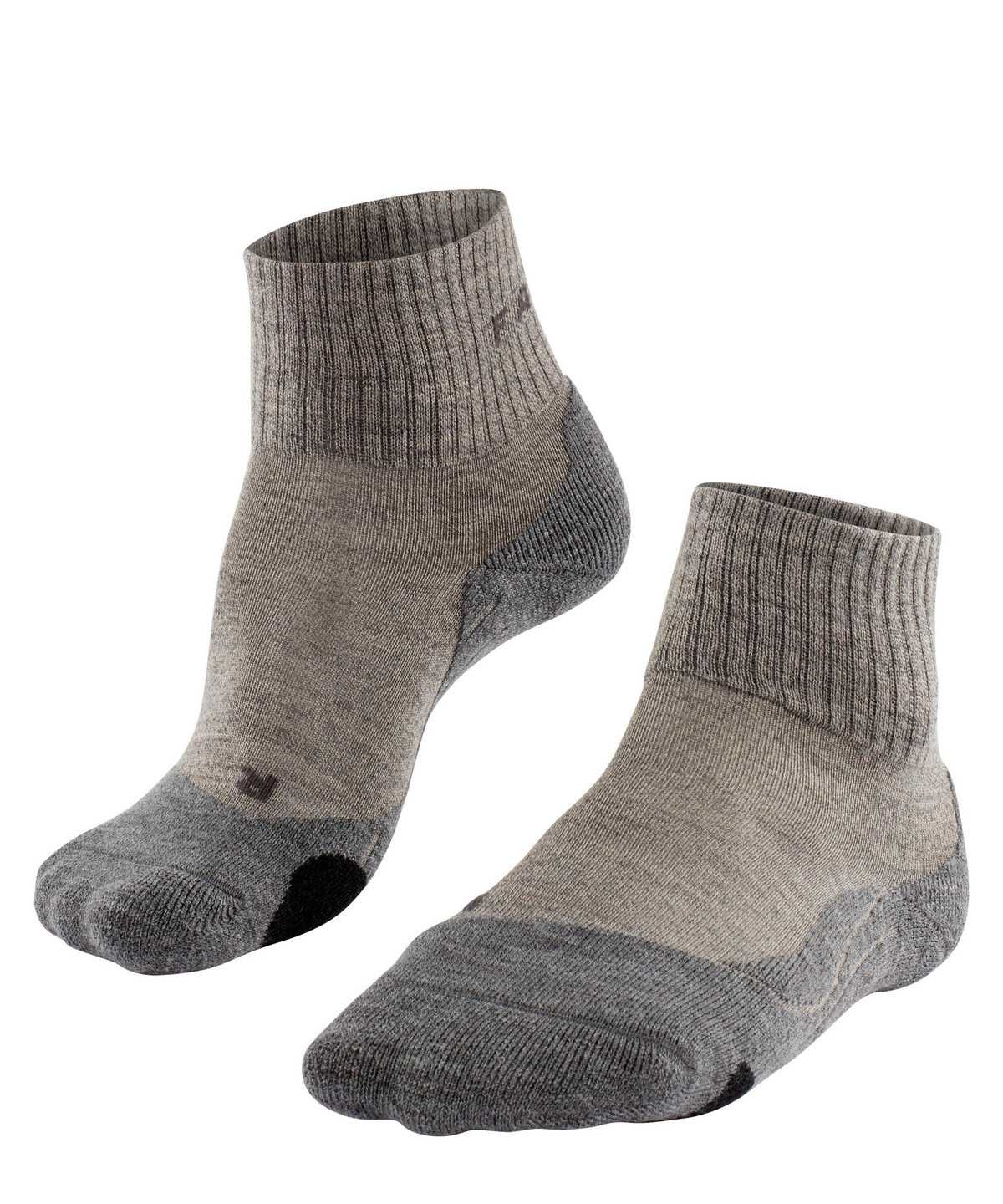 Women Falke TK2 Explore Wool Short Trekking Short sock Sports Socks Beige | KWGNZX205