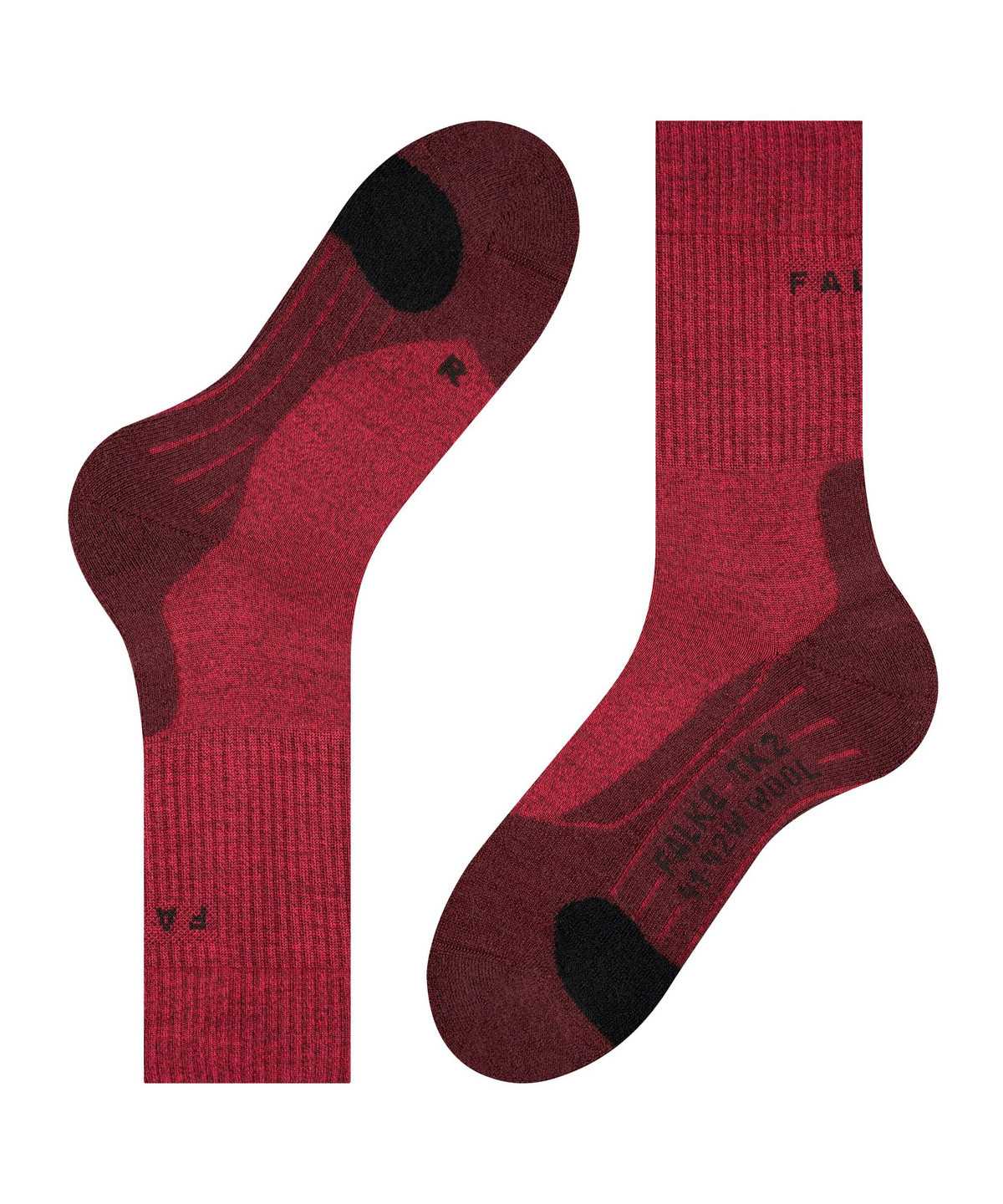 Women Falke TK2 Explore Wool Trekking Socks Sports Socks Red | AKPBDO016