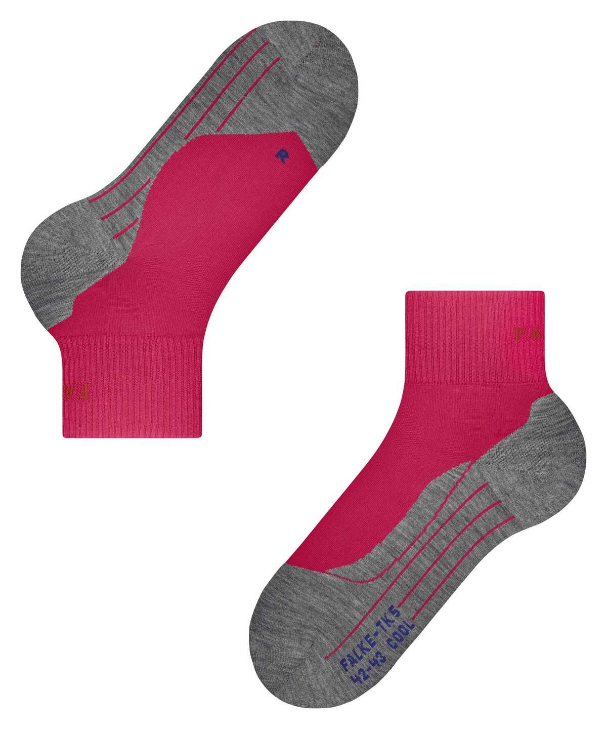 Women Falke TK5 Wander Cool Short Trekking Short sock Sports Socks Red | JGXRKU072