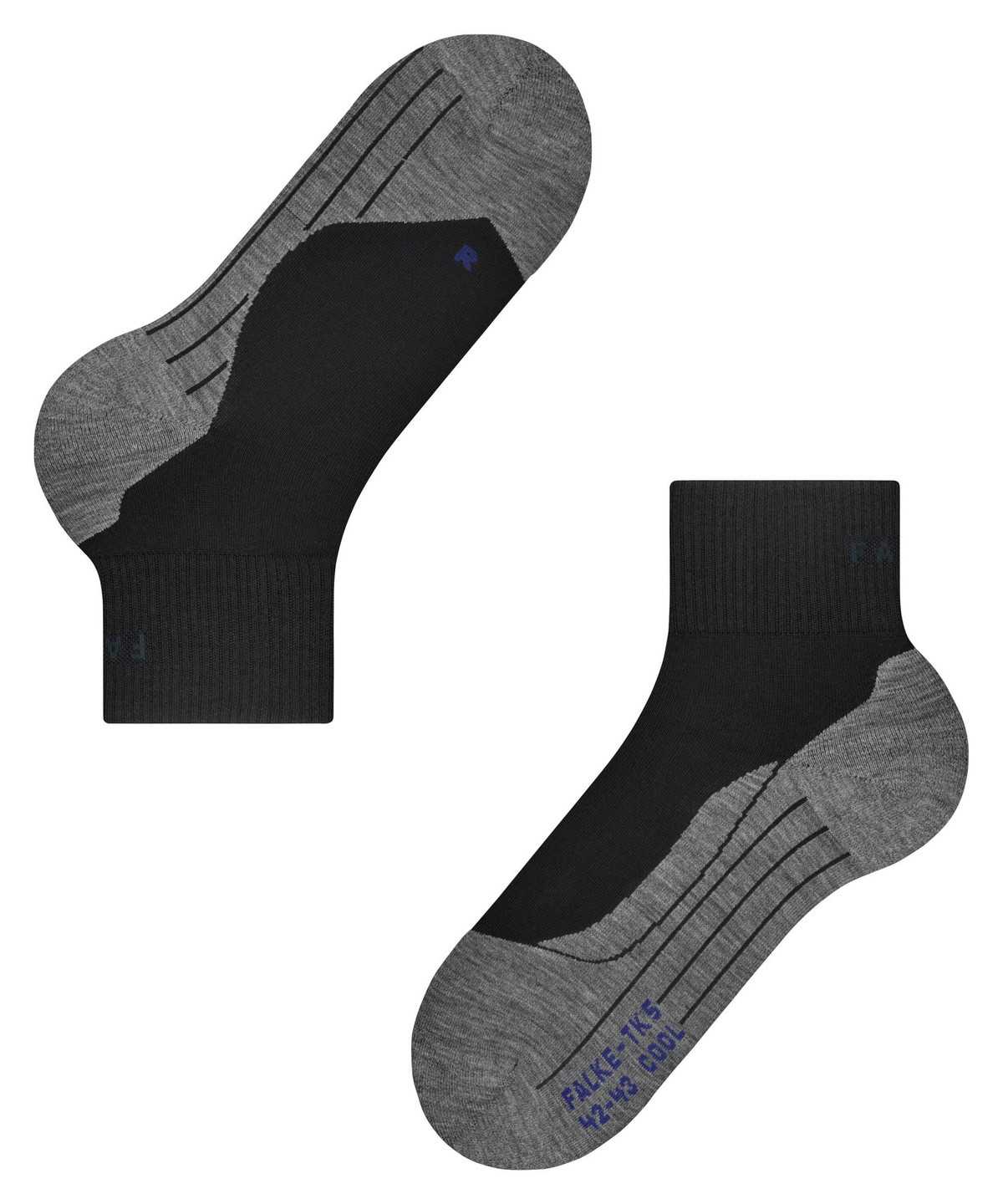 Women Falke TK5 Wander Cool Short Trekking Short sock Sports Socks Black | OWZXJH875