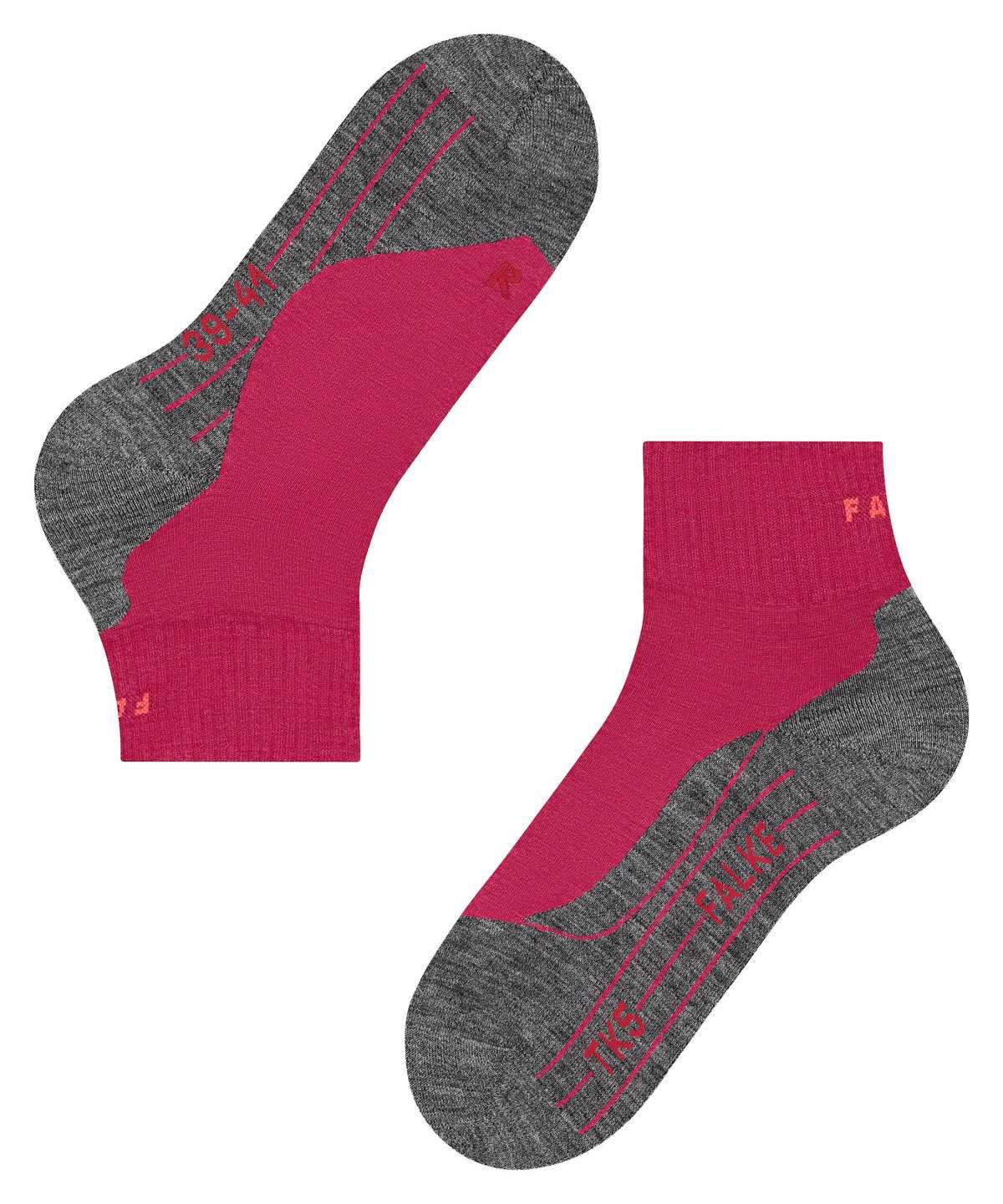 Women Falke TK5 Wander Short Trekking Short sock Sports Socks Red | EHPCQY527