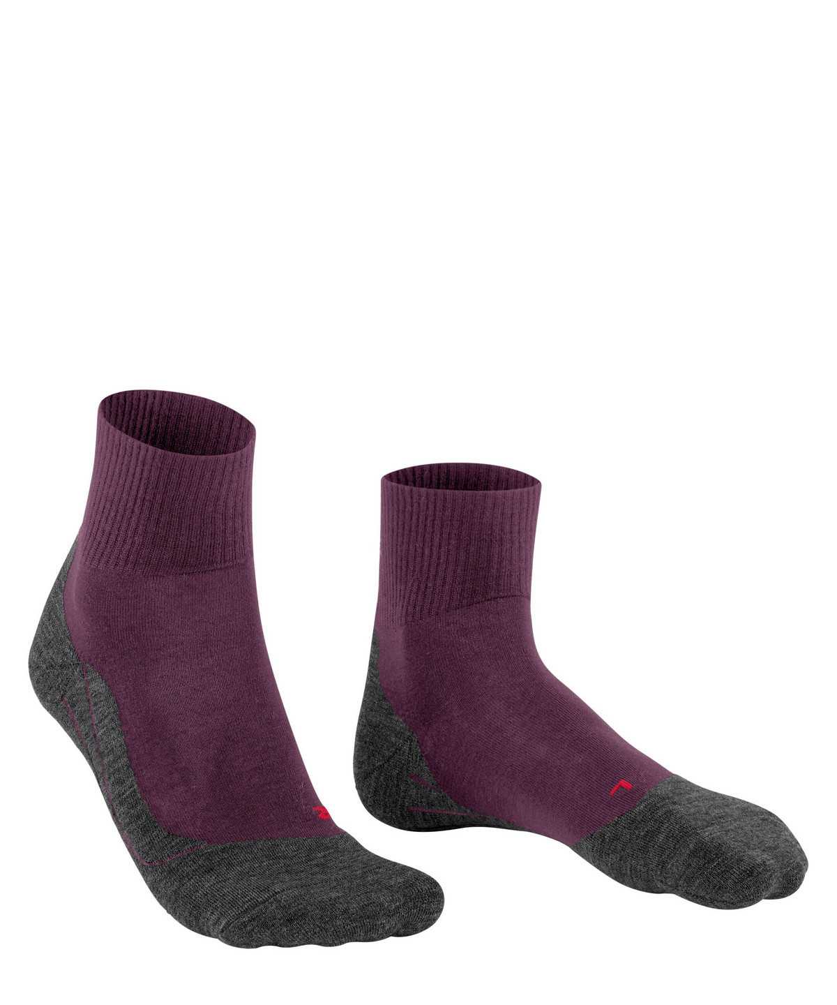 Women Falke TK5 Wander Wool Short Trekking Short sock Sports Socks Red | EGKWTL072