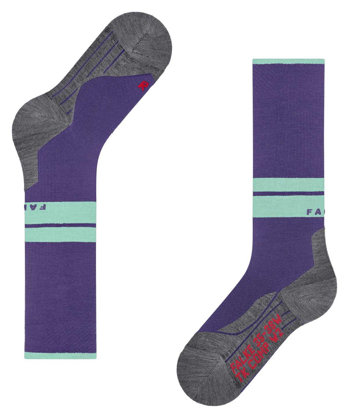 Women Falke TK Compression Energy Trekking Knee-high Socks Sports Socks Purple | WZAOJY710