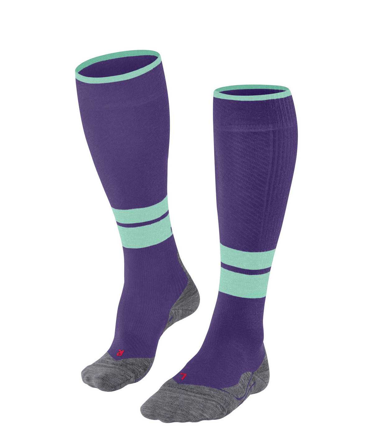 Women Falke TK Compression Energy Trekking Knee-high Socks Sports Socks Purple | WZAOJY710