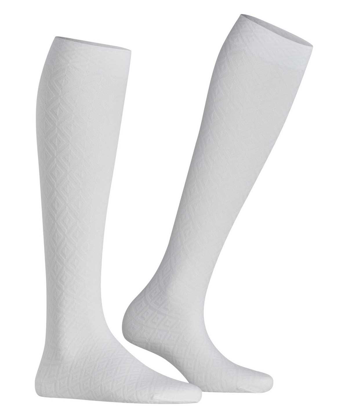 Women Falke Tessellating 25 DEN Knee-high Socks Socks White | KAEZFQ216