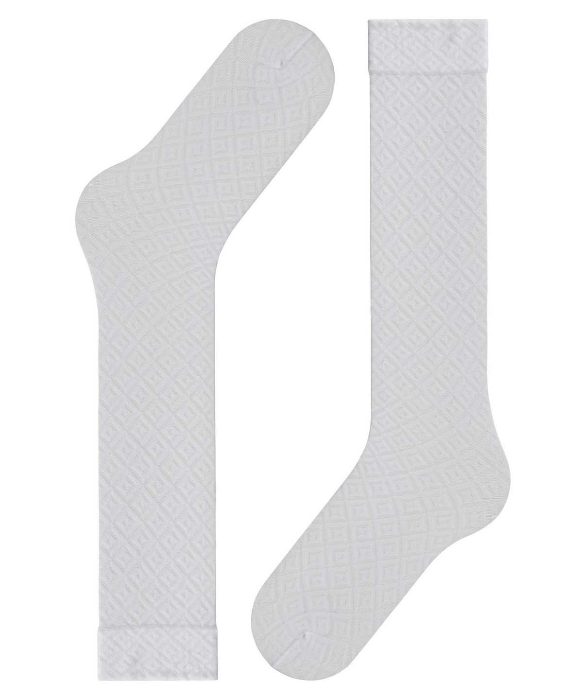 Women Falke Tessellating 25 DEN Knee-high Socks Socks White | KAEZFQ216