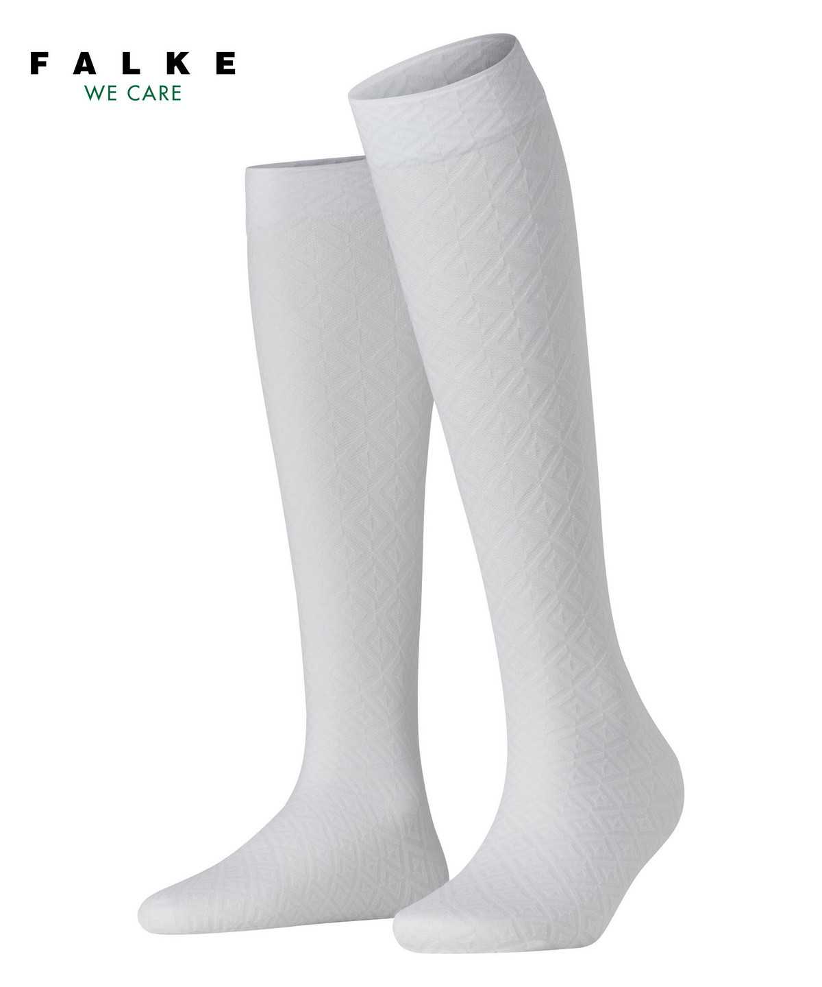 Women Falke Tessellating 25 DEN Knee-high Socks Socks White | KAEZFQ216