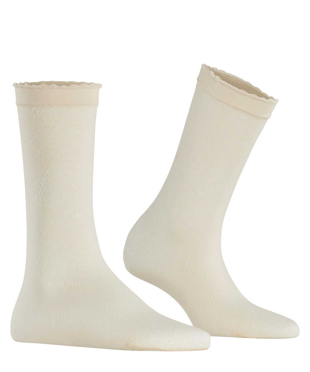 Women Falke Ultra Romantic 20 DEN Anklets Socks White | AQGJRS085