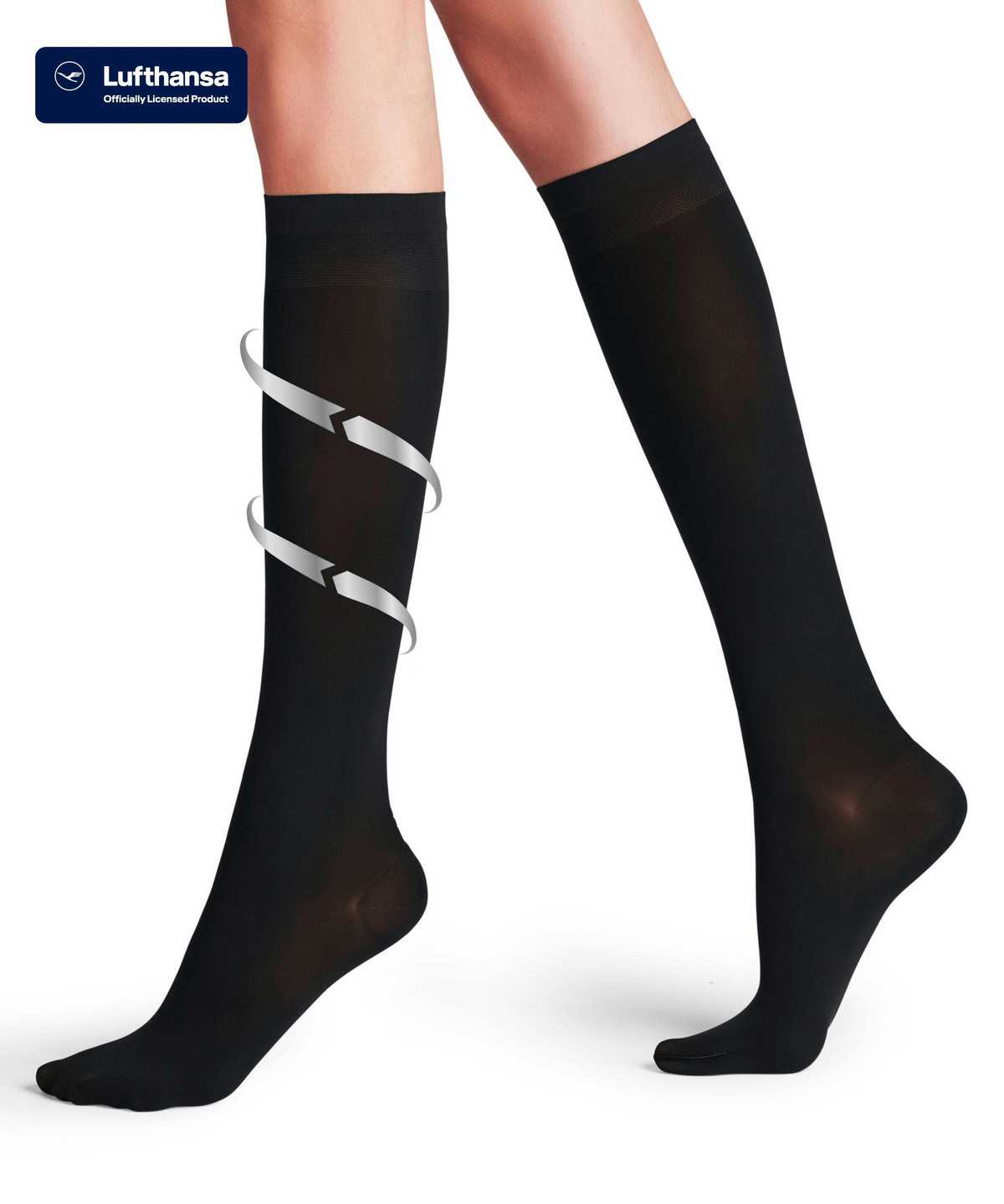 Women Falke Vitalize 40 DEN Knee-high Socks Socks Black | WYMPDK045